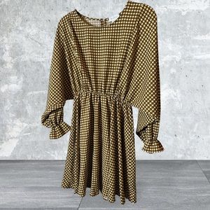 NWT Bucket List Long Sleeve Gingham Dress Size Small